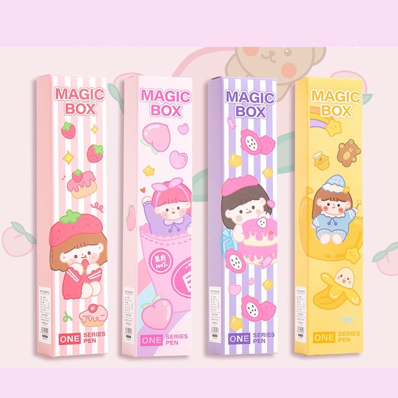 [MTOYS] Paket Magic Box Gel Press Pen Cute Cartoon - JT0026