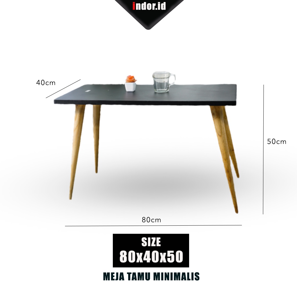 indor.id MEJA TAMU MINIMALIS 40x80cm TEBAL - Meja Ruang Tamu - Meja Teras Murah - Meja Makan Minimalis