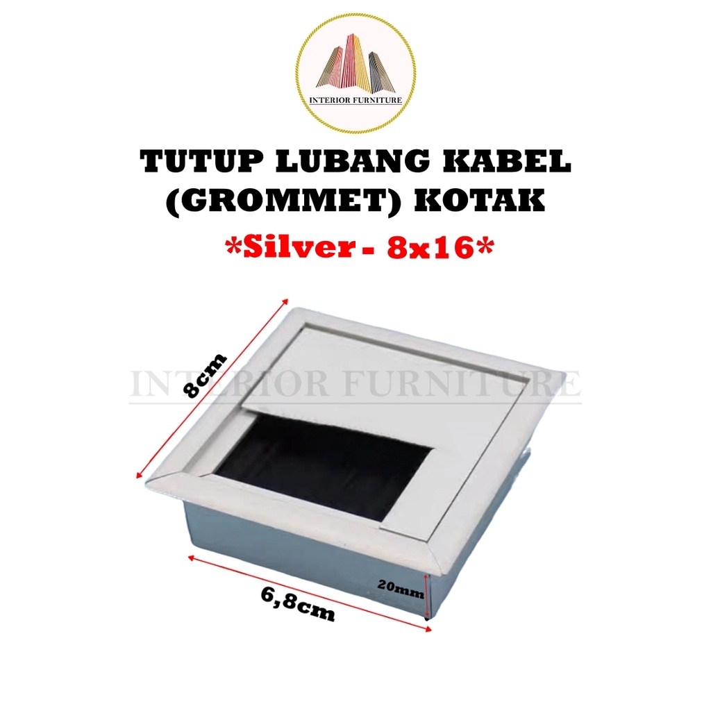 Lobang Kabel / Lubang Kabel Kotak / Lubang Grommet Bentuk Persegi Panjang Bahan Plastik Untuk Dekorasi Meja Komputer