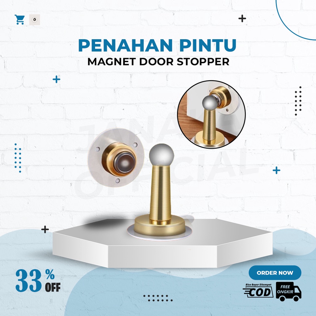 Penahan Pintu Magnet Kuat Stainless Door Stoper Stopper Tempel Pengait Pintu Dinding