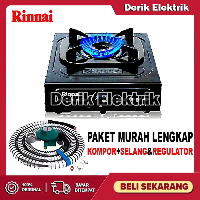 RINNAI KOMPOR GAS 1 TUNGKU RI301S / RI201S PAKET SELANG REGULATOR