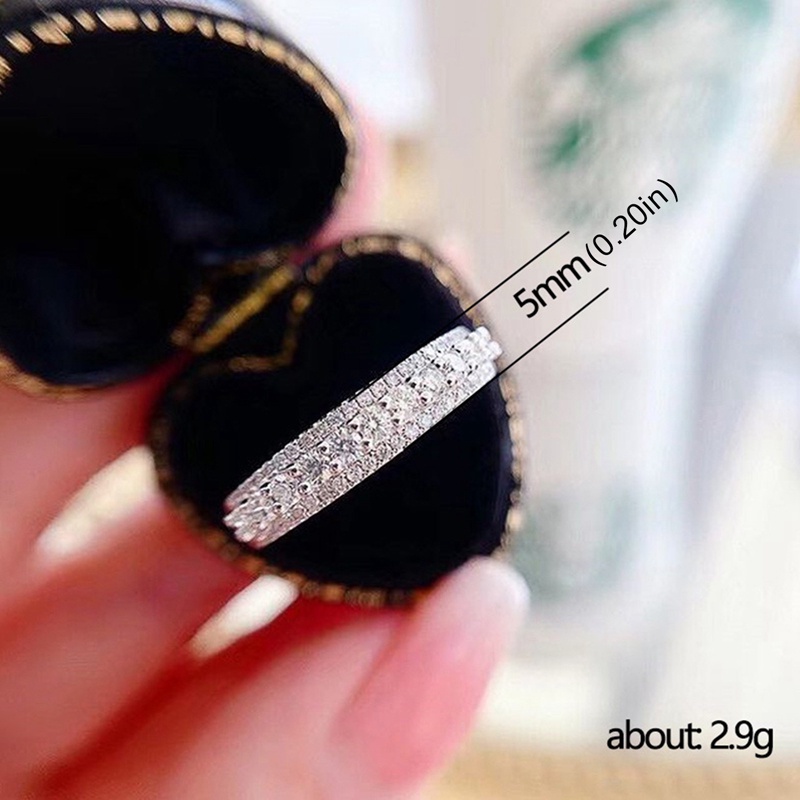 Cincin Cubic Zirconia Tipis Halus Untuk Wanita Akad Nikah Pesta Aksesoris Pengantin Hadiah Anniversary Mewah