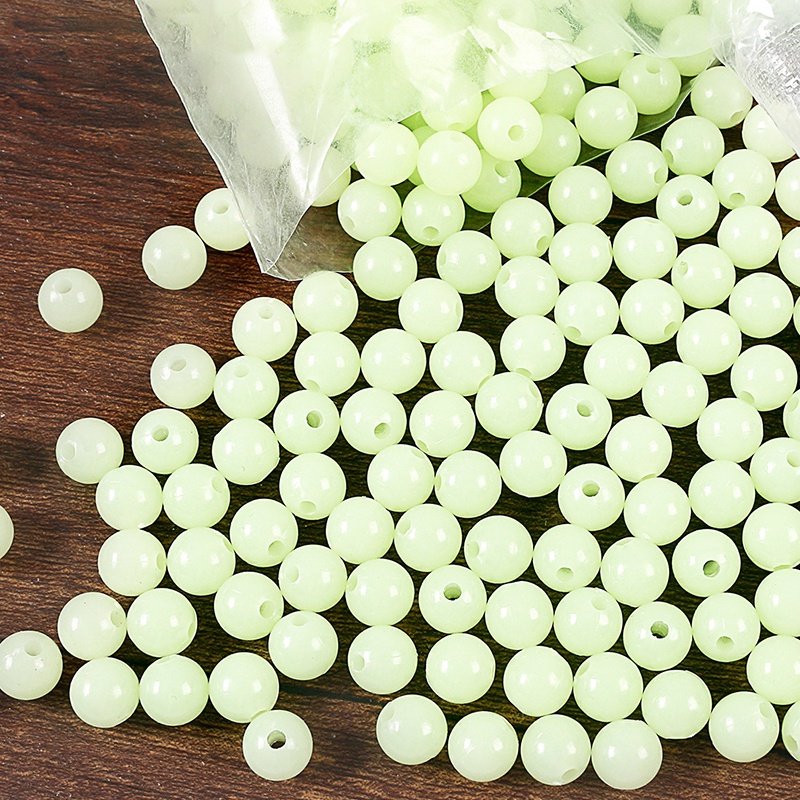 100pcs Lure Luminous Blocking Beads 3mm-8mm Memancing Ruang Kacang Bulat Mengapung Bola Cahaya Bercahaya Untuk Aksesoris Memancing Luar Ruangan