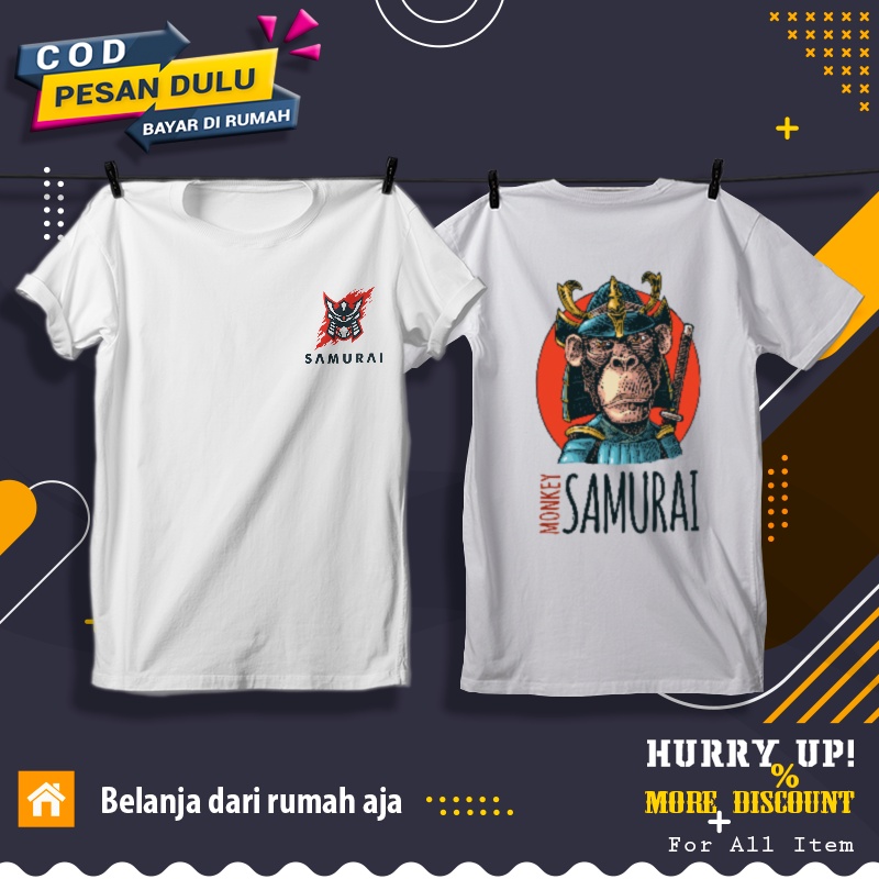 baju kaos M2 - Samurai - 2 pria distro t shirt murah keren dewasa Baju distro Kaos pria wanita