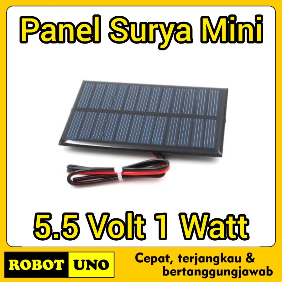 Jual Panel Surya Mini 5.5 Volt 1W Solar Panel 5.5V 1 Watt Solar Panel ...