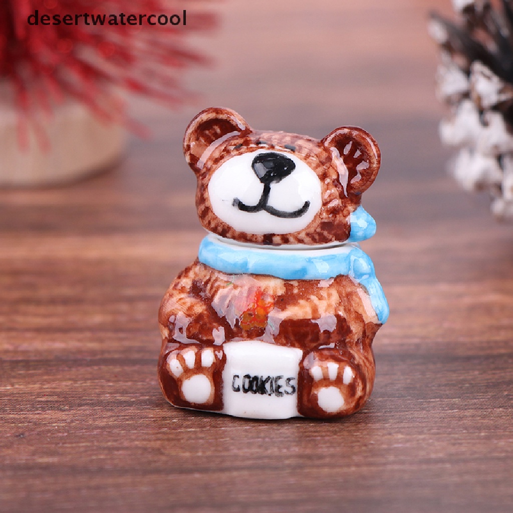 Deid1: 12rumah Boneka Miniatur Keramik Candy Jar Botol Permen Model Boneka Dekorasi Mainan Martijn
