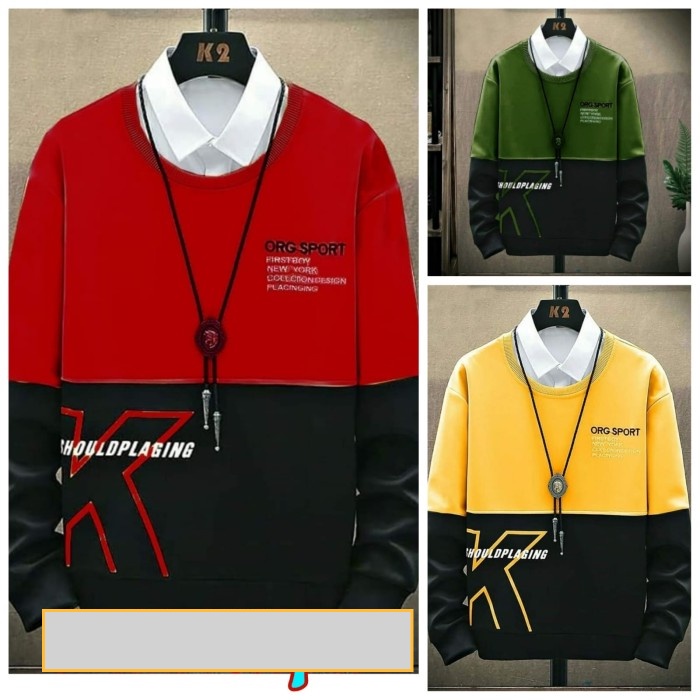Sweater Pria Keren Kekinian Lengan Panjang Cowok Remaja Tshirt KSport