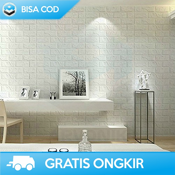 WALLPAPER AESTHETIC 3D STICKER DINDING MODEL BATA 77x70CM HIGH QUALITY