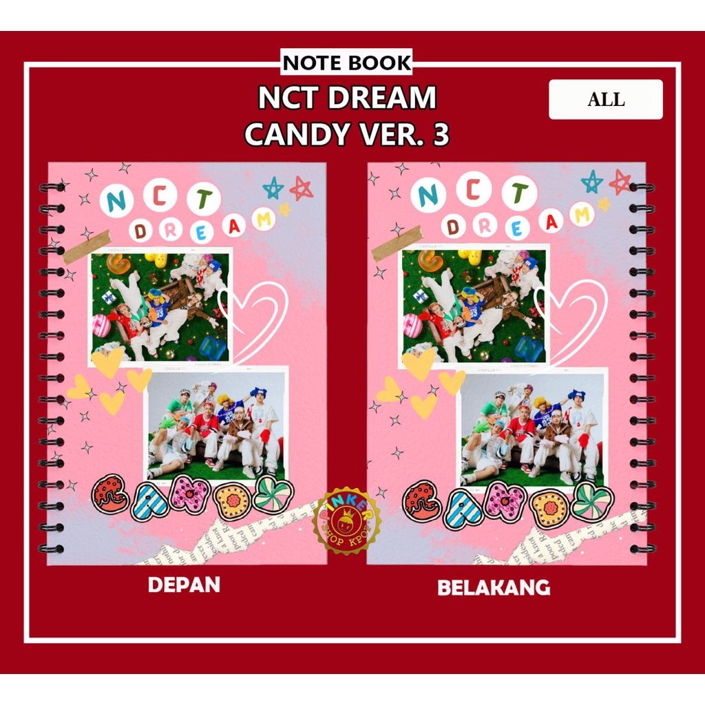 

Note/Notebook A6/A5 NCT DREAM CANDY VER. 3, JENO, JAEMIN, CHENLE, HAECHAN, RENJUN, MARK, JISUNG Buku Notes Notebook