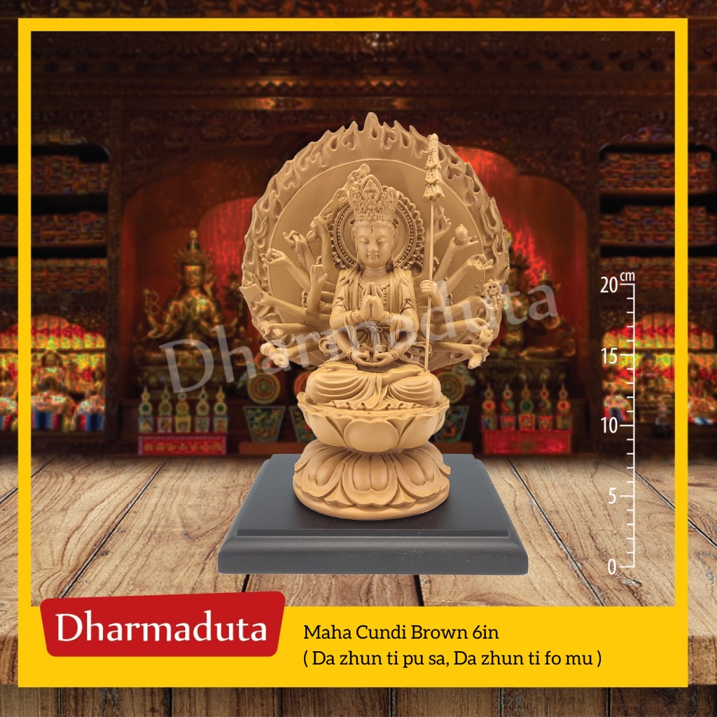 Maha Cundi 6in - Patung Rupang Arca Buddha - brown Bahan Fiber