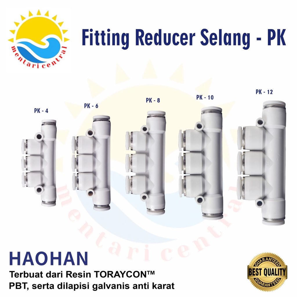 FITTING PNEUMATIC 5 LUBANG SELANG PK push in