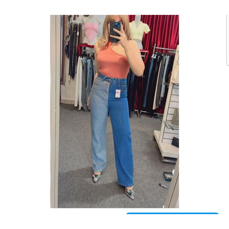 kulot jeans two tone