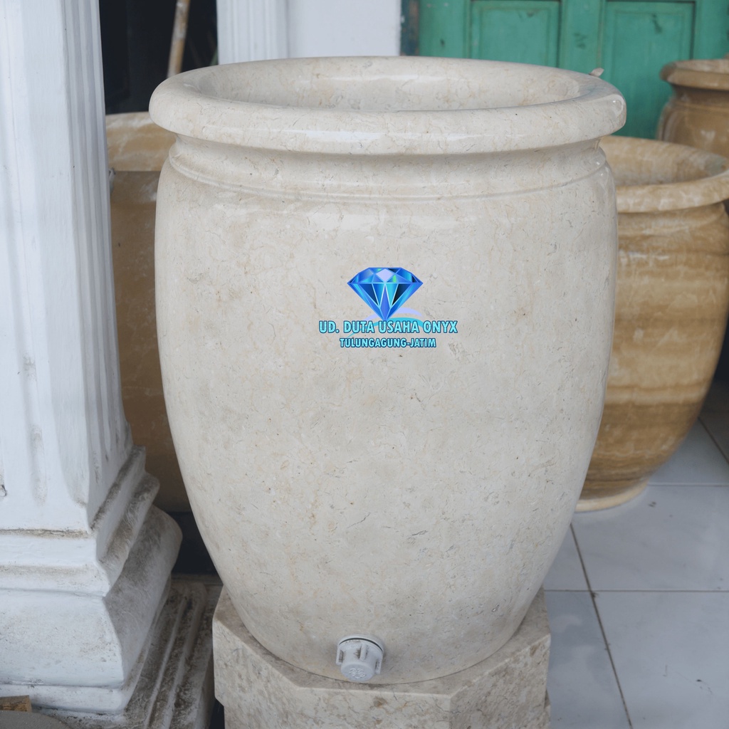 Gentong marmer tempat air | Bak mandi marmer ukuran kecil