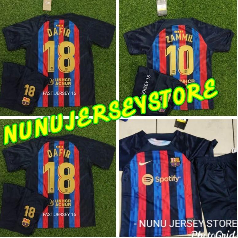 COD JERSEY BOLA BAJU KIDS ANAK BARCA BARCELONA HOME 2022 2023 GRADE ORI OFFICIAL+NAMSET MESSI 8836