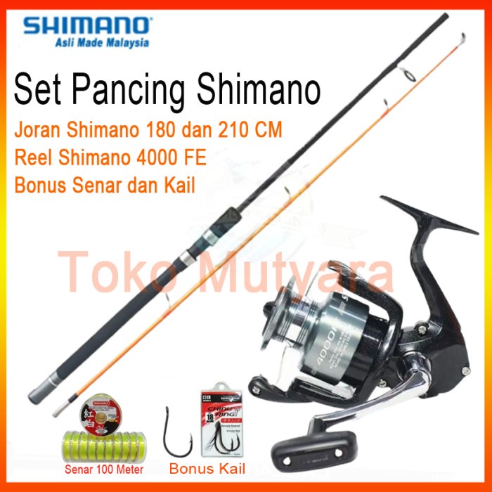 Pancing Paket Pancing Shimano Sienna 4000 Fe Joran Shimano Siap Pakai
