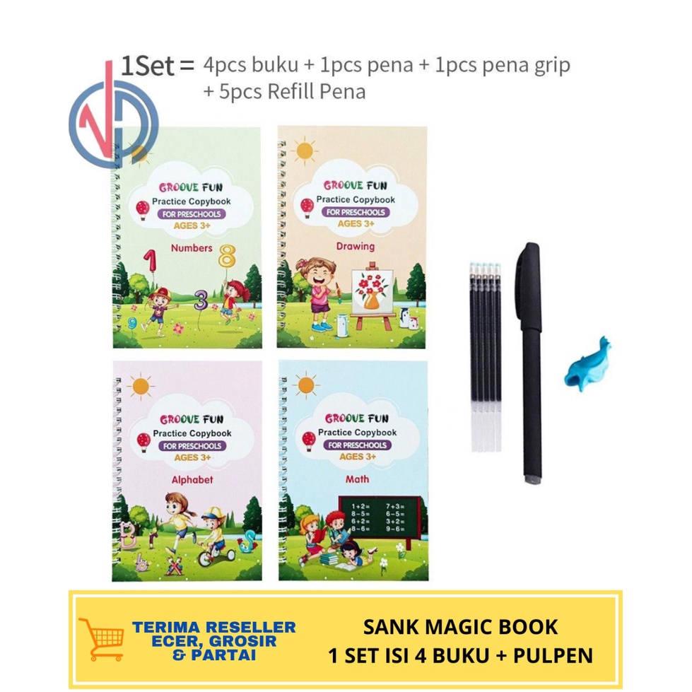 

SANK MAGIC PRACTICE BOOK 1 SET ISI 4 BUKU + PULPEN / BUKU SANK MAGIC SET VD