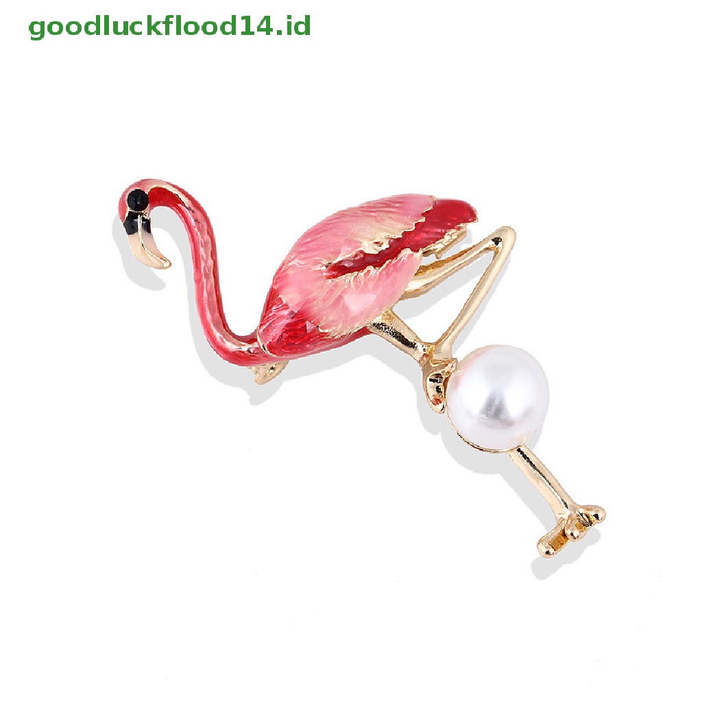 [GOOGFOUR] Bros Flamingo Enamel Lucu Unisex Wanita Dan Pria Brooch Pin Burung Bros Hewan [TOP]