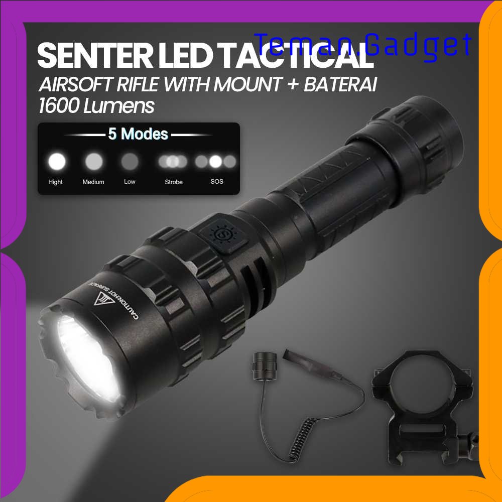 TG-SNT FUNANA Senter LED Tactical Airsoft Rifle L2 with Mount + Baterai - JG-3