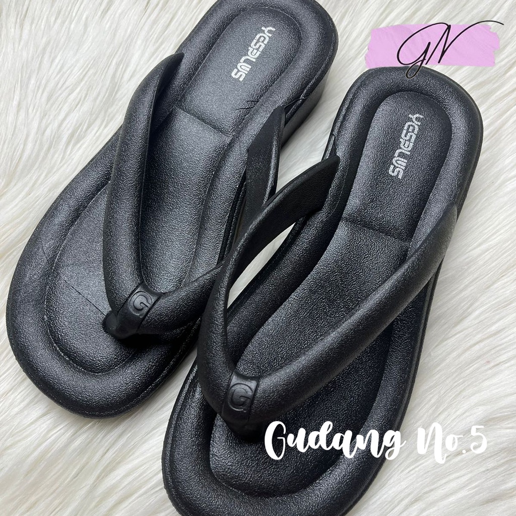 GN-7001-1 Sandal Jepit Jelly Anti Slip Sandal Wedges Wanita Korean Style Import PCU