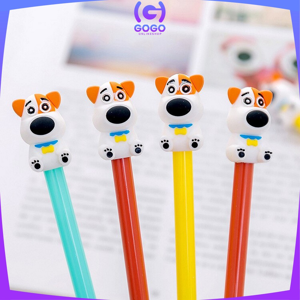 GOGO-A47 Pulpen Gel Karakter Puppy Lucu 0.5mm Motif Polos Korean Style / Alat Tulis Pena Cair Doggie Perlengkapan Sekolah Kantor Ballpoint Import