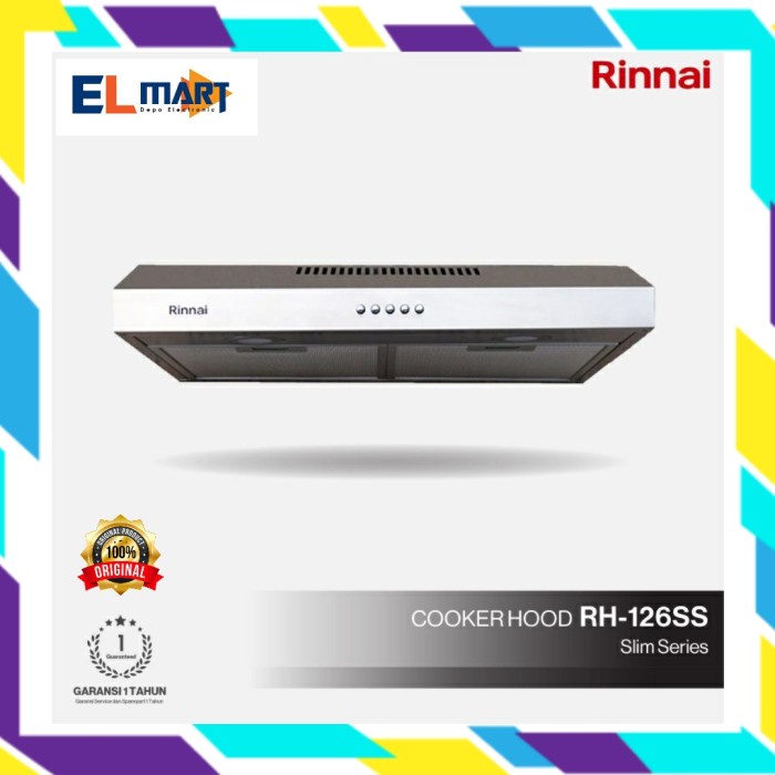 Cooker Hood Stainless Rinnai RH 126SS 126 SS RH126SS Penghisap Asap