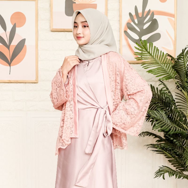 Haura Dress || Gamis Brukat Modern || Baju Wisuda || Pakaian wisuda wanita modern