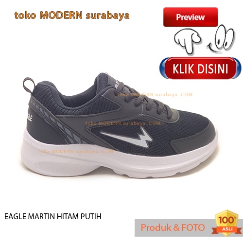 UKURAN JUMBO Sepatu pria olahraga running sepatu sekolah casual sneakers tali EAGLE MARTIN