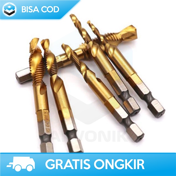 MATA BOR KAYU BESI DRILL BIT COUNTERSINK BAJA HSS BERKUALITAS ISI 6PCS