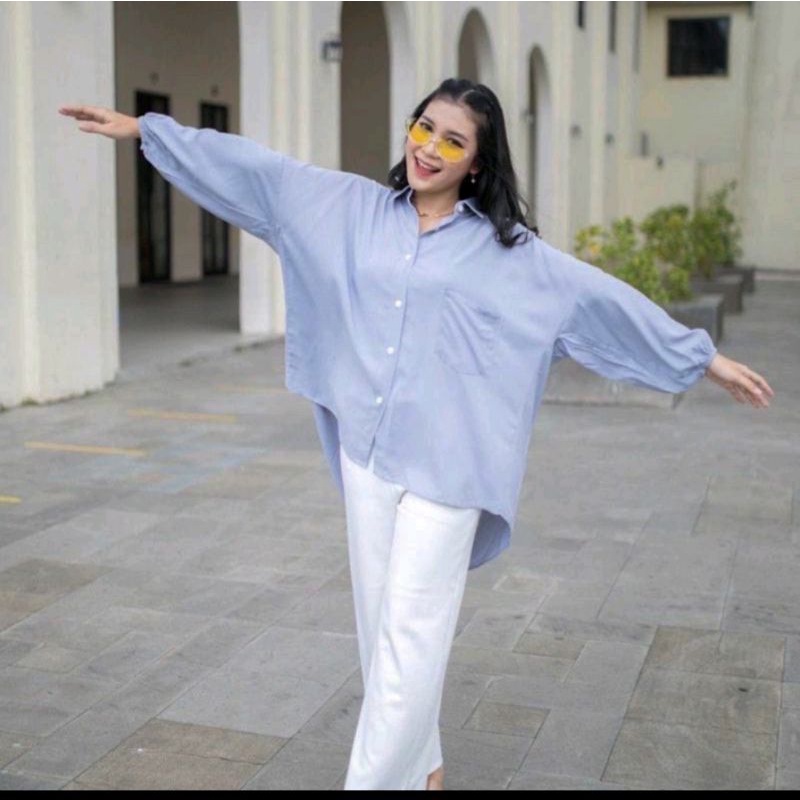 kemeja oversize satin jumbo 103