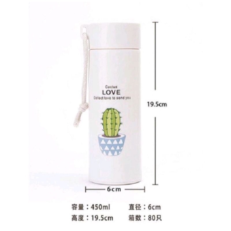 botol minum kaca kaktus