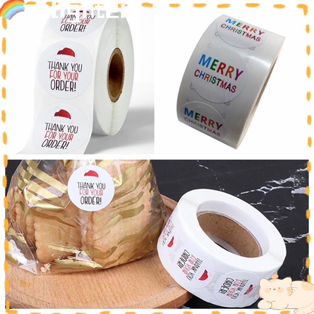 Solighter Terima Kasih Untuk Pesanan Anda Stiker Perlengkapan Pesta Hadiah Decor Box Decor Christmas Gift Sticker Label Perekat