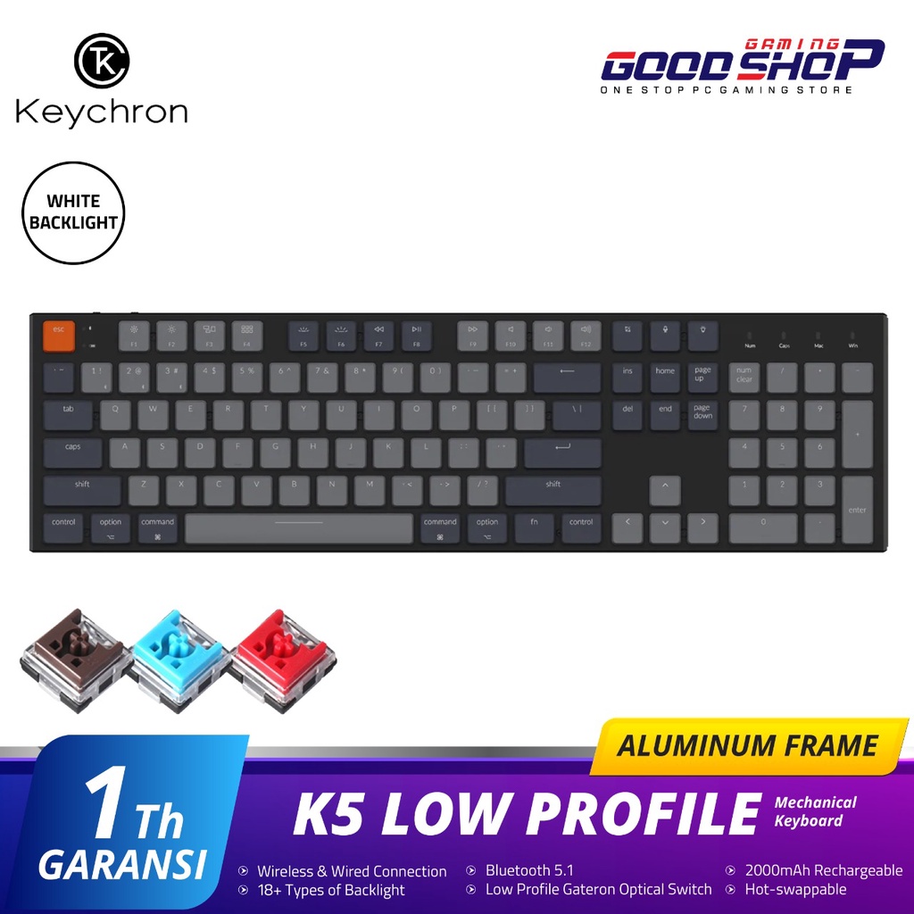 Keychron K5 Ultra-Slim Optical Hot swappable RGB Backlight Aluminum