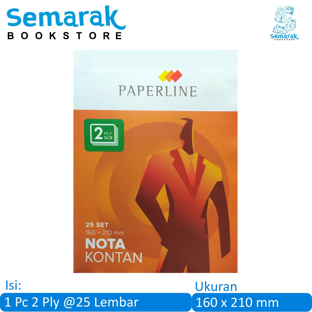 

Paperline Nota Kontan Besar 2 Ply NCR 160x210mm [1 Buku @25 Set]