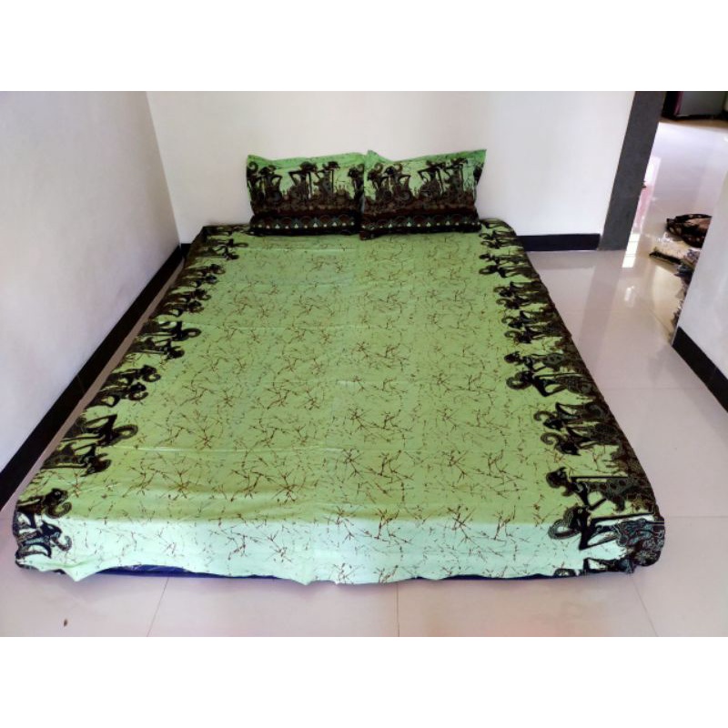 sprei batik printing asli pekalonfan motif wayang ukuran 180x200