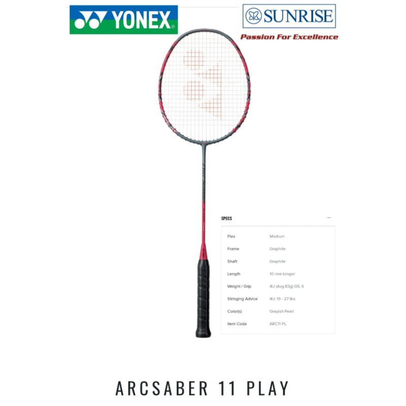 RAKET BADMINTON YONEX ARCSABER 11 PLAY ORIGINAL
