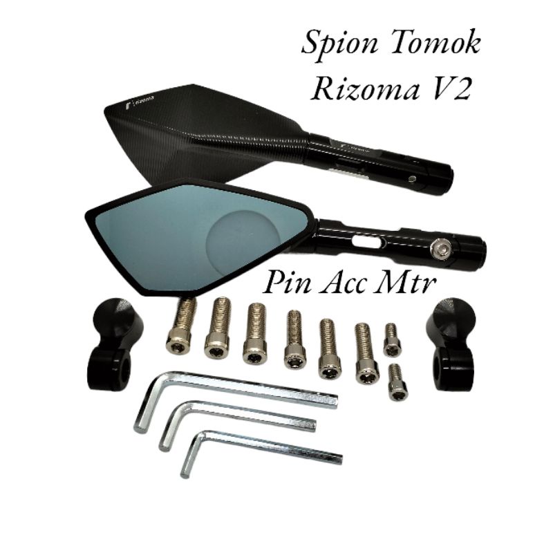 spion tomok v2 Original rizoma kaca Biru kualitas premium full censi universal motor Ninja R RR R15 V2 V3 V4 GSX R25 CB CBR Vario 125 150 160 Nmax New Pcx New Dill