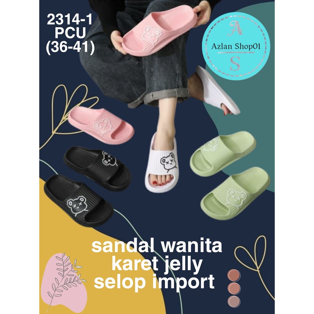 SANDAL SLIPPER KARET IMPORT 2314-1 (36-41) SANDAL SELOP TERBARU