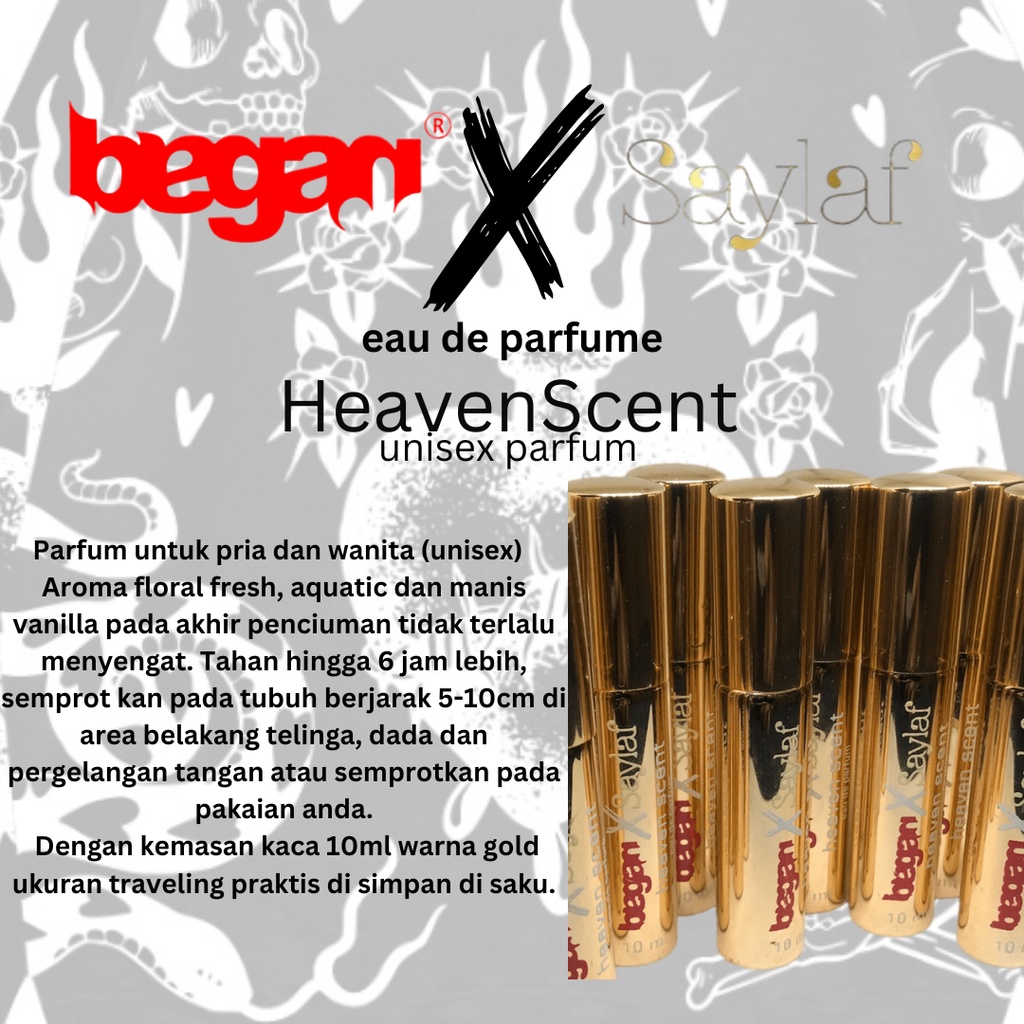Began X Saylaf HEAVEN SCENT Parfum Pria wanita unisex Aroma Soft manis vanila floral fruity mengandu