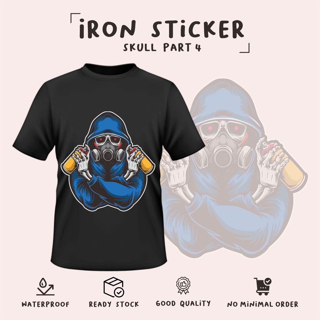 

sablon setrika murah/tema SKULL part 4/sablon baju dtf/iron stiker