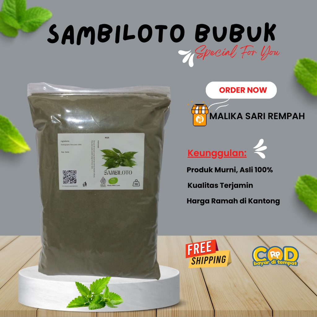 

Sambiloto Bubuk [ 1 kg] | Andrographis paniculata powder [1 kg]-MSR