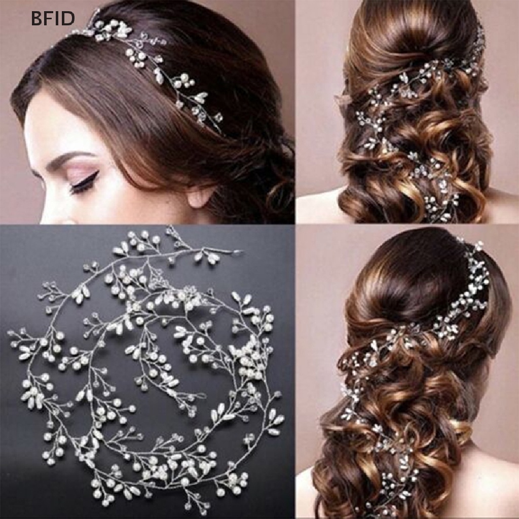 [BFID] Aksesoris Rambut Pengantin hairpieces tiara lady wedding headpiece tiara beads [ID]