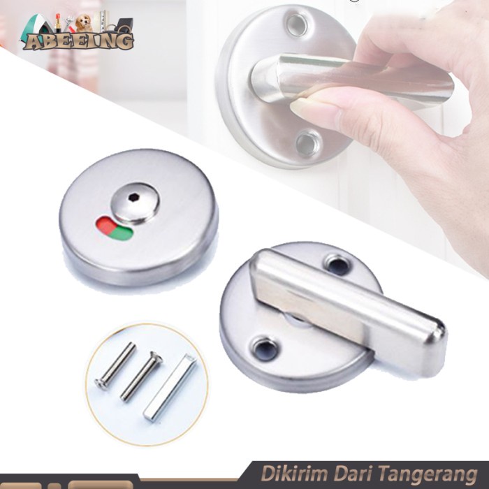 Grendel Grendel Indikator Stainless Untuk Toilet Partisi Kunci Pintu Toilet