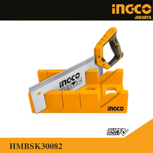 Gergaji Pigura Siku Manual / Mitre Box &amp; Back Saw Set INGCO HMBSK30082