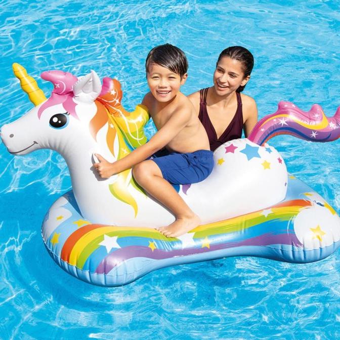 INTEX 57552 UNICORN RIDE ON POOL FLOAT - 1.63M X 86CM X 79CM