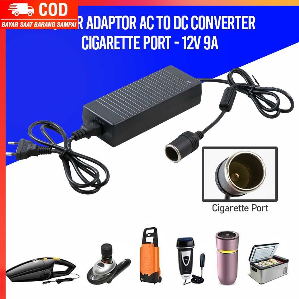 ( 100% BARANG ORI ) YASOKRO Power Adaptor AC to DC Converter Cigarette Port 12V 9A - 12100