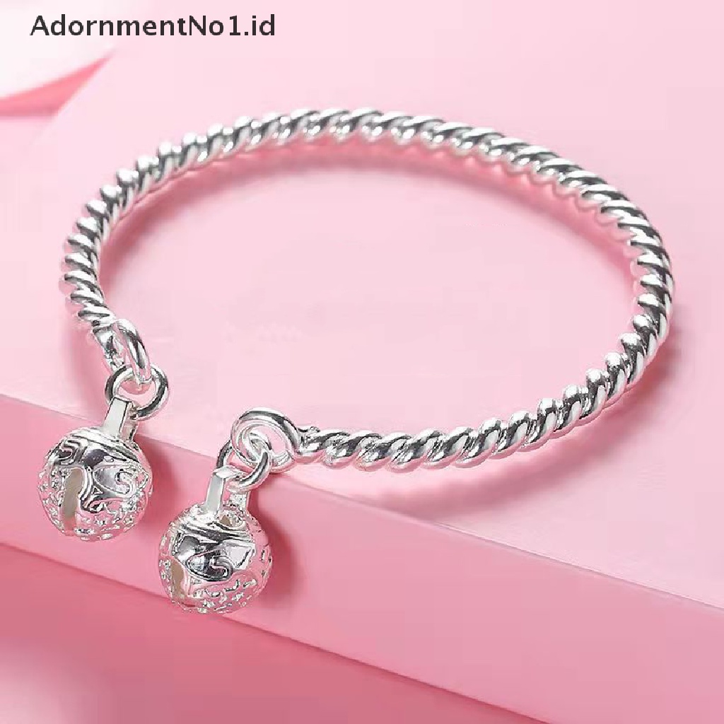 [AdornmentNo1] Gelang Bangle Liontin Fashion Adjustable Lapis Silver Warna Silver Untuk Wanita [ID]