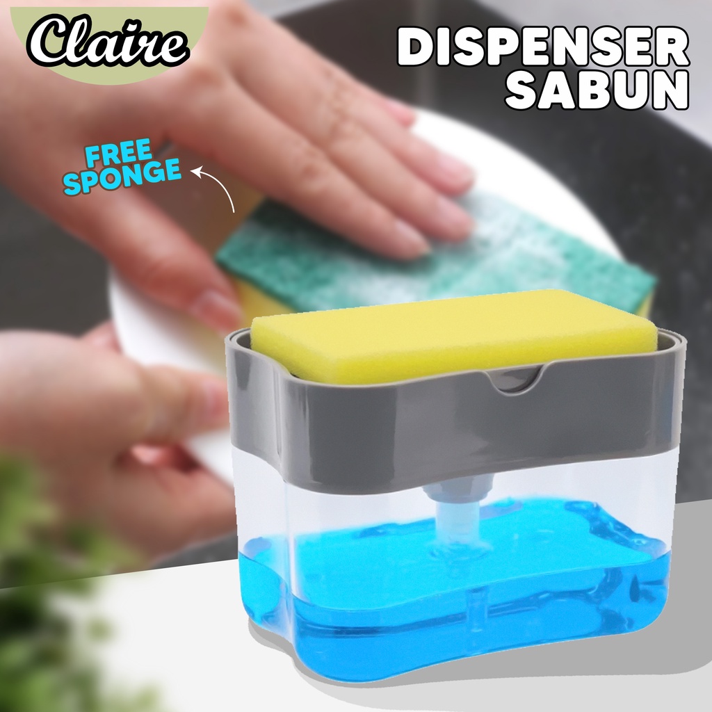 Dispenser Tempat Sabun Cuci Piring/Wadah Spon Tempat Cuci Piring