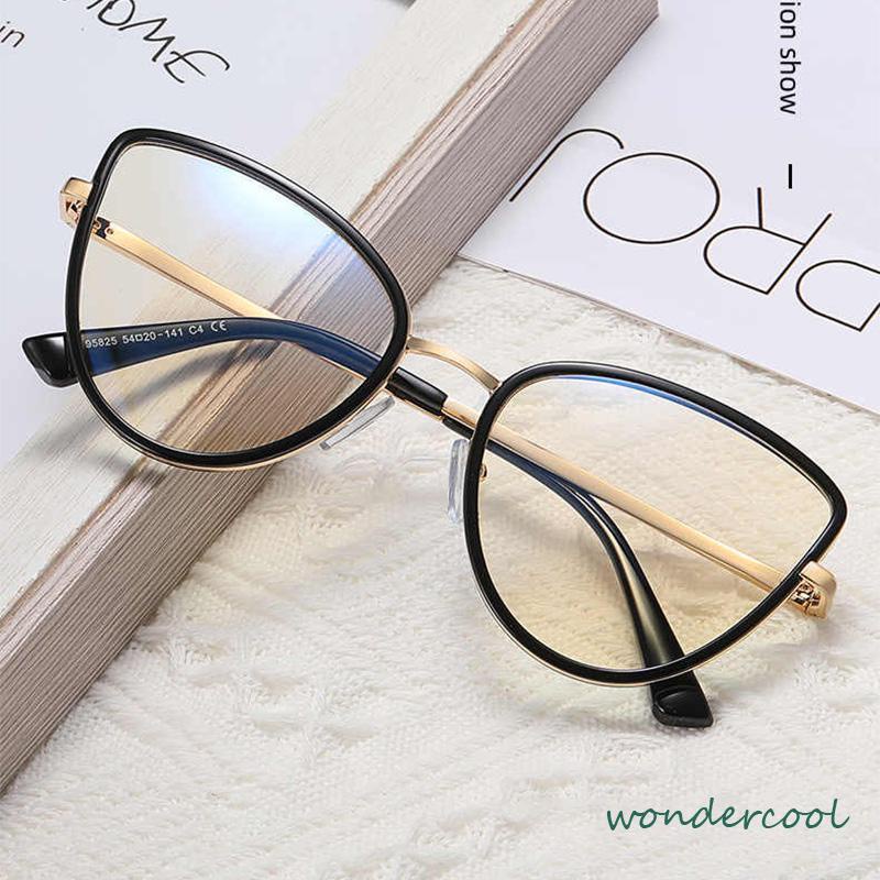 Kacamata Optik Populer kacamata Pemblokiran Cahaya Biru kacamata Retro Fashionable Wanita-Won