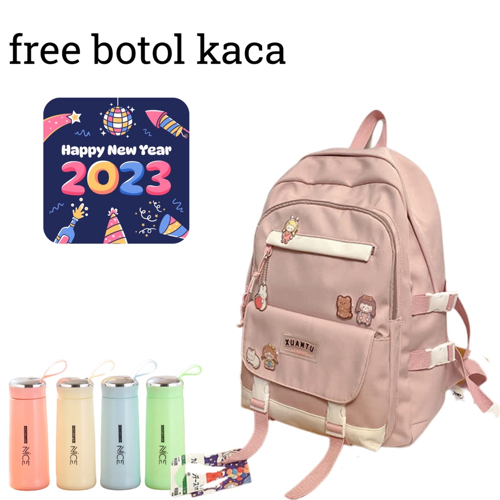 Tas Sekolah Anak Perempuan SD SMP SMA Ransel Kerja ORIGINAL Tas Sekolah Anak Laki-Laki Free  BOTOL+PULPEN