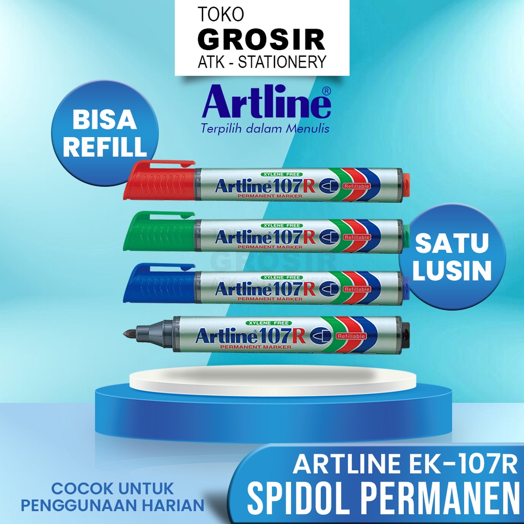 

GROSIR Spidol Permanen Marker Artline 107 R (12 PCS)
